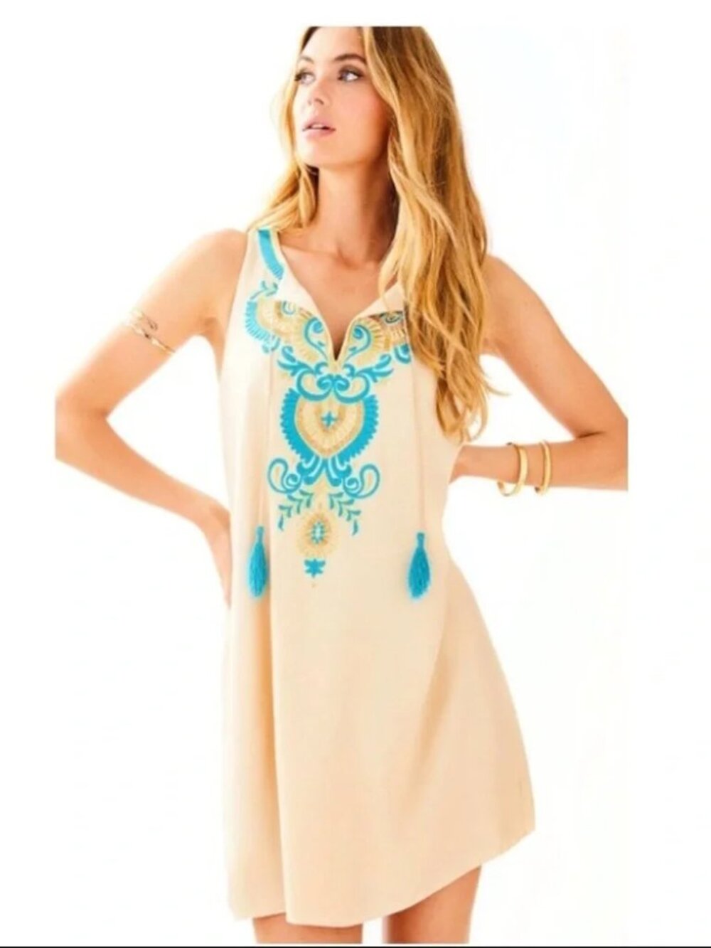 Lilly Pulitzer Aubra Shift Dress Sand Dune Large MSRP $238+